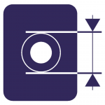 Piktogramm -Prüfaufgabe für industrielle Computertomographie: Messung von Wanddicken