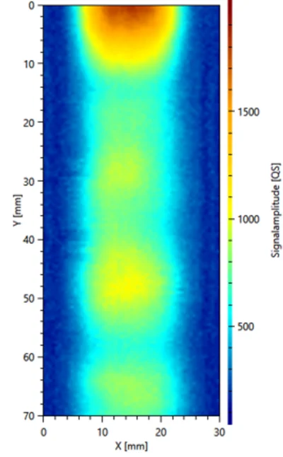 Zerstörungsfreie Werkstoffprüfung mit C-Bild - Ultraschallprüfung einer Schweißnahtprüfung